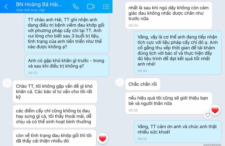 Phản hồi từ bệnh nhân từng điều trị tại Đông phương Y pháp Phản hồi từ bệnh nhân từng điều trị tại Đông phương Y pháp