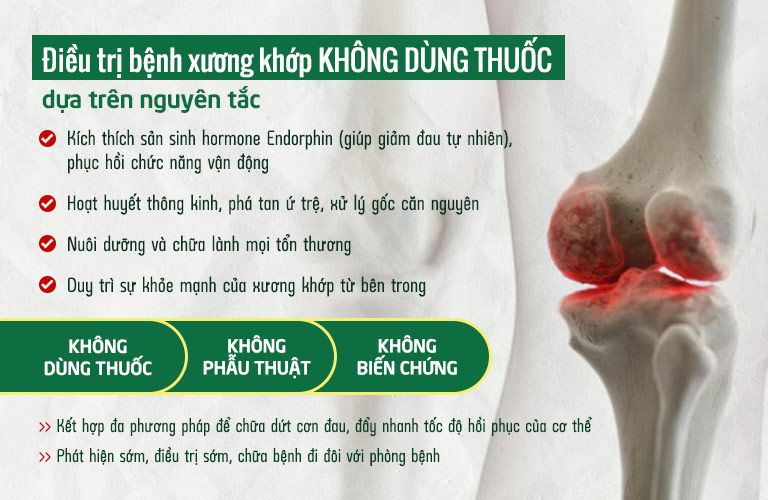 Chữa bệnh xương khớp không dùng thuốc dựa trên nhiều nguyên tắc